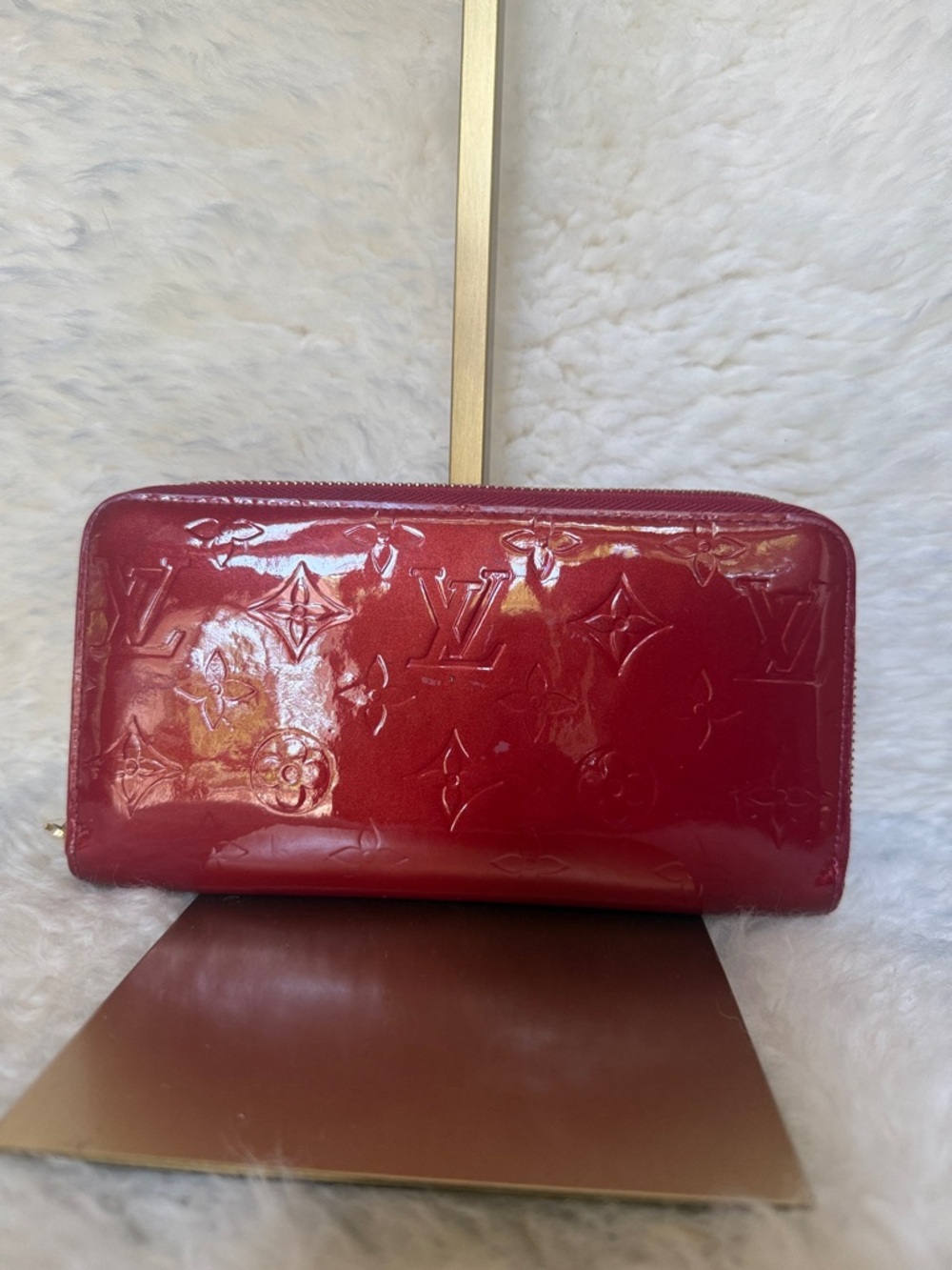 Louis Vuitton Glossy Red Vernis Zip Wallet